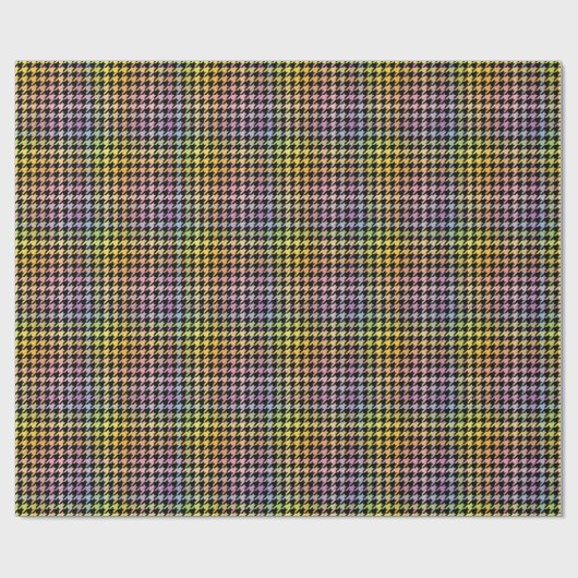 Rainbow Houndstooth Pattern Cadeaupapier (Vlak)