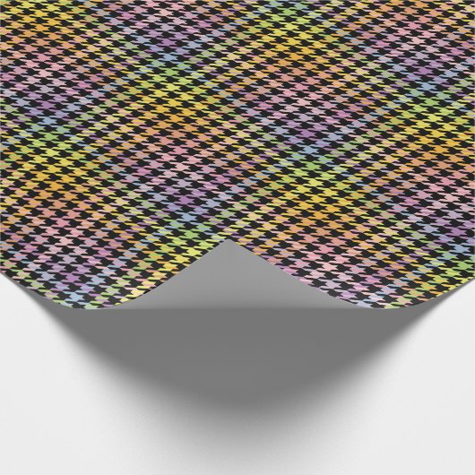 Rainbow Houndstooth Pattern Cadeaupapier (Hoek)