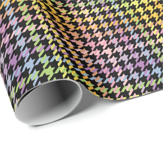 Rainbow Houndstooth Pattern Cadeaupapier (Rol Hoek)