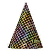 Rainbow Houndstooth Pattern Feesthoedjes (Links)