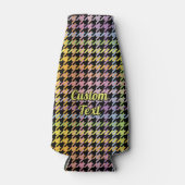 Rainbow Houndstooth Pattern Flesjeskoeler (Voorkant)