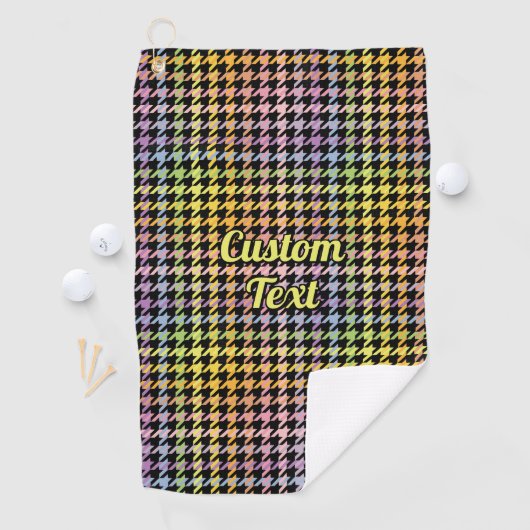 Rainbow Houndstooth Pattern Golfhanddoek (Insitu)