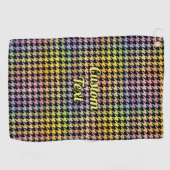 Rainbow Houndstooth Pattern Golfhanddoek (Horizontaal)