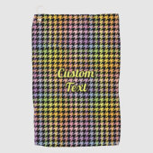 Rainbow Houndstooth Pattern Golfhanddoek (Voorkant)