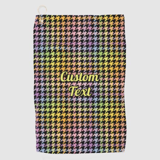 Rainbow Houndstooth Pattern Golfhanddoek (Voorkant)