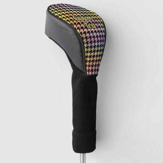 Rainbow Houndstooth Pattern Golfheadcover (Schuin)