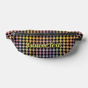 Rainbow Houndstooth Pattern Heuptasje
