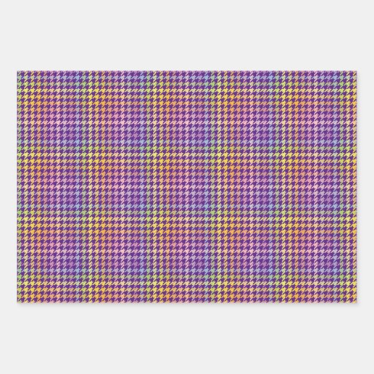 Rainbow Houndstooth Pattern Inpakpapier Vel (Voorkant 3)