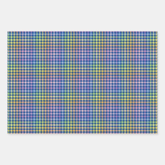 Rainbow Houndstooth Pattern Inpakpapier Vel (Voorkant 2)