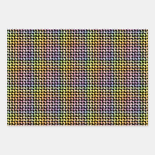 Rainbow Houndstooth Pattern Inpakpapier Vel (Voorkant)