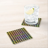 Rainbow Houndstooth Pattern Kartonnen Onderzetters (Insitu)