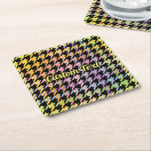 Rainbow Houndstooth Pattern Kartonnen Onderzetters (Schuin)