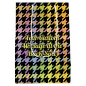 Rainbow Houndstooth Pattern Medium Cadeauzakje (Achterkant)