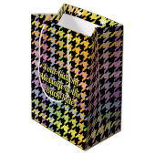 Rainbow Houndstooth Pattern Medium Cadeauzakje (Achterkant Gekanteld)