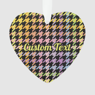 Rainbow Houndstooth Pattern Ornament