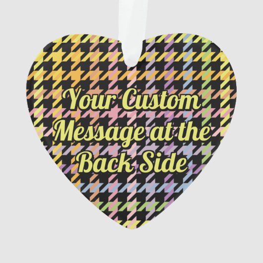 Rainbow Houndstooth Pattern Ornament (achterkant)