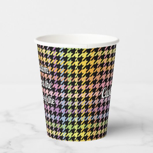 Rainbow Houndstooth Pattern Papieren Bekers (Rechts)