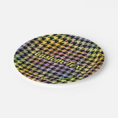 Rainbow Houndstooth Pattern Papieren Bordje (Gekanteld)