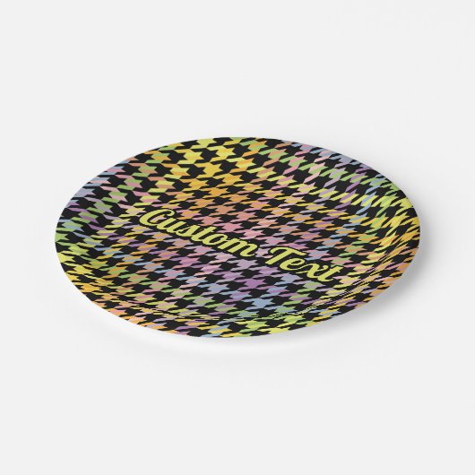 Rainbow Houndstooth Pattern Papieren Bordje (Gekanteld)