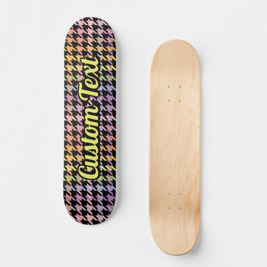 Rainbow Houndstooth Pattern Persoonlijk Skateboard (Voorkant)