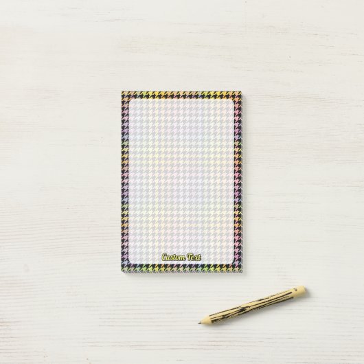 Rainbow Houndstooth Pattern Post-it® Notes (Op bureau)