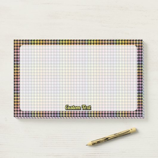 Rainbow Houndstooth Pattern Post-it® Notes (Op bureau)