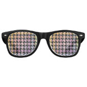 Rainbow Houndstooth Pattern Retro Zonnebril (Voorkant)