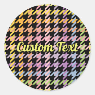 Rainbow Houndstooth Pattern Ronde Sticker