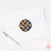 Rainbow Houndstooth Pattern Ronde Sticker (Envelop)