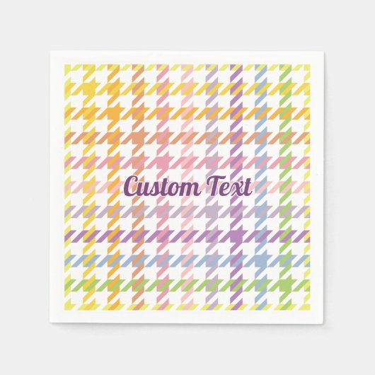 Rainbow Houndstooth Pattern Servet (Voorkant)