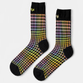 Rainbow Houndstooth Pattern Sokken (Links)