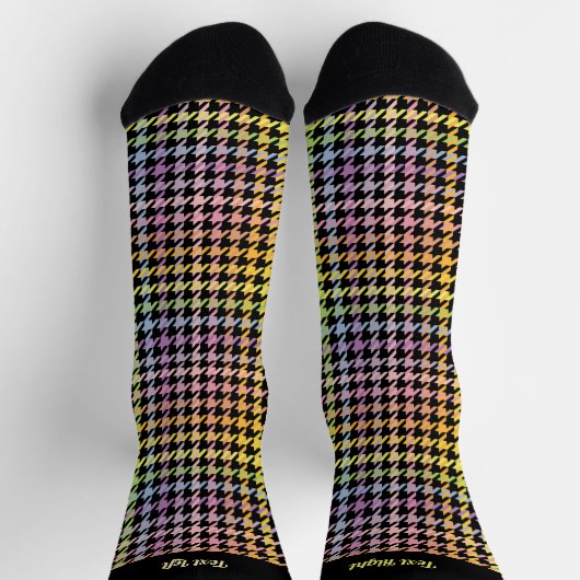 Rainbow Houndstooth Pattern Sokken (Top)