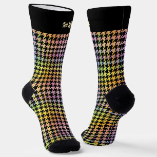Rainbow Houndstooth Pattern Sokken