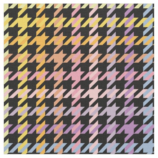 Rainbow Houndstooth Pattern Stof (Close Up)