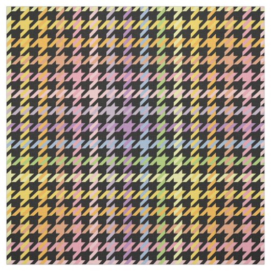 Rainbow Houndstooth Pattern Stof (Swatch)