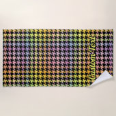 Rainbow Houndstooth Pattern Strandlaken (Voorkant)