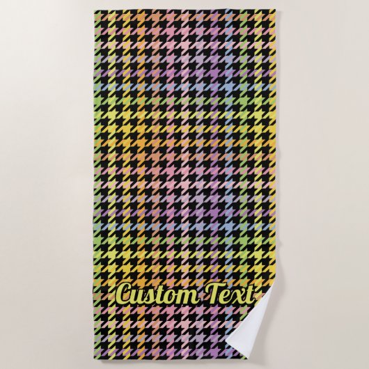 Rainbow Houndstooth Pattern Strandlaken (Voorkant)