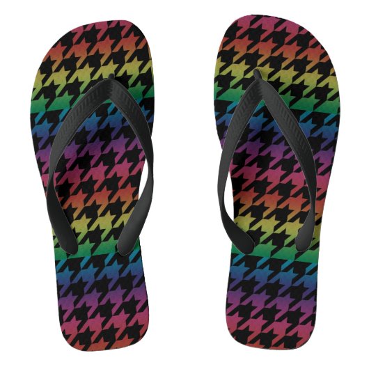 Rainbow houndstooth teenslippers (Voetbed)