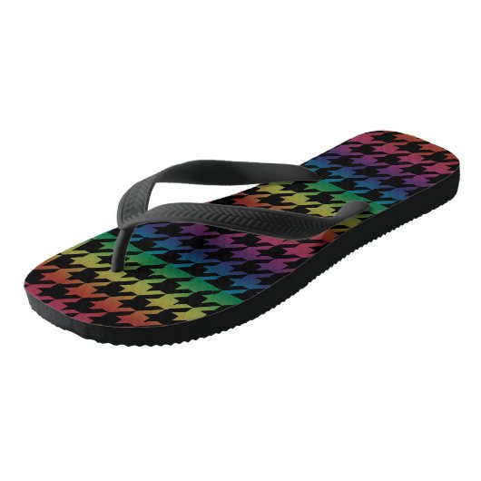 Rainbow houndstooth teenslippers (Schuin)