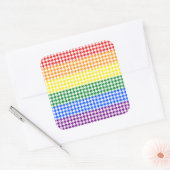 Rainbow Houndstooth Vierkante Sticker (Envelop)
