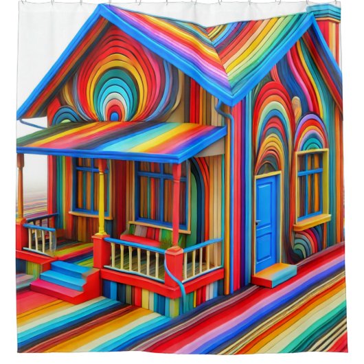 Rainbow House Douchegordijn (Voorkant)