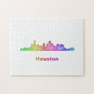 Rainbow Houston skyline Legpuzzel