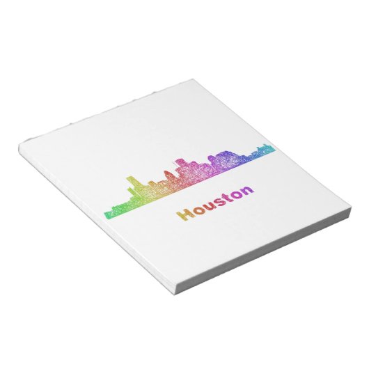 Rainbow Houston skyline Notitieblok (Schuin)