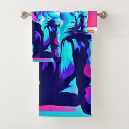 Rainbow Hued Dog Art Bad Handdoek