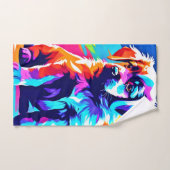 Rainbow Hued Dog Art Bad Handdoek (Handdoek)