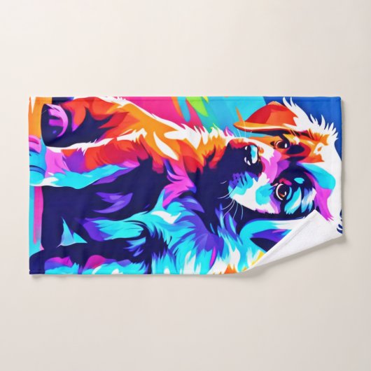 Rainbow Hued Dog Art Bad Handdoek (Handdoek)