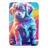 Rainbow Hued Dog Art Badmat (Voorkant Verticaal)