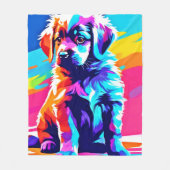 Rainbow Hued Dog Art Fleece Deken (Voorkant)