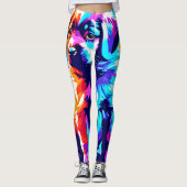 Rainbow Hued Dog Art Leggings (Voorkant)
