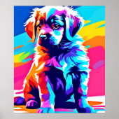 Rainbow Hued Dog Art Poster (Voorkant)